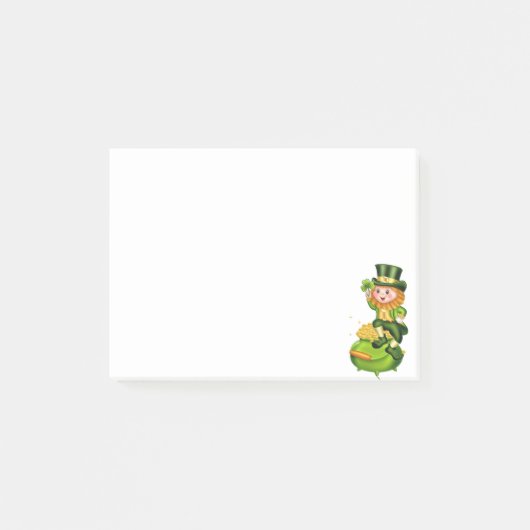 Cute leprechaun & pot of gold post-it notes (Voorkant)