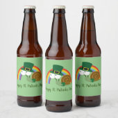 Cute Leprechaun St. Patrick's Day Slak Bier Etiket (Flessen)