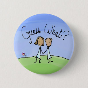 Cute Lesbian Couple Raad Ronde Button 5,7 Cm