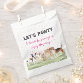 Cute Let's Pawty Pink Custom Dog Birthday Party Bedankzakje (Geknipt)