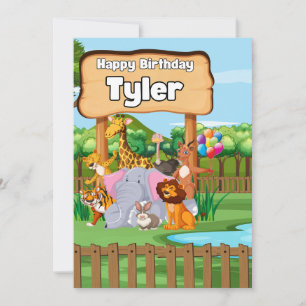 Cute Leuke Dieren Dierenfeestje voor Kinderen Kaart