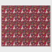 Cute leuke prettige kerstillustratie 3 foto's cadeaupapier (Vlak)