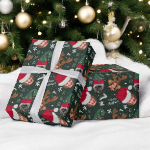 Cute leuke prettige kerstillustratie 3 foto's cadeaupapier