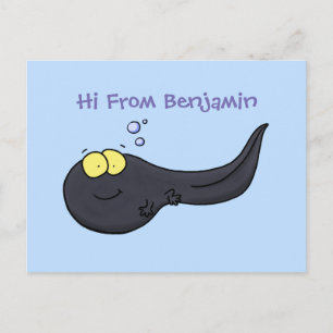 Cute leuke tadpole cartoon illustratie briefkaart