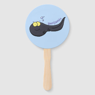 Cute leuke tadpole cartoon illustratie handwaaier