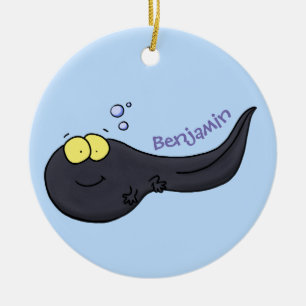 Cute leuke tadpole cartoon illustratie keramisch ornament