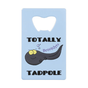 Cute leuke tadpole cartoon illustratie kredietkaart flessenopener