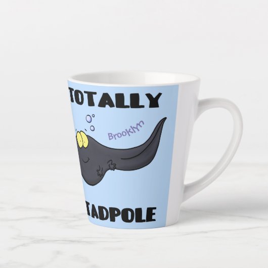 Cute leuke tadpole cartoon illustratie latte mok (Rechts)