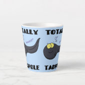 Cute leuke tadpole cartoon illustratie latte mok (Voorkant)