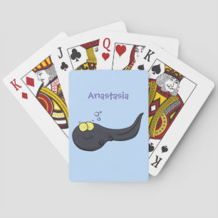 Cute leuke tadpole cartoon illustratie pokerkaarten