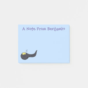 Cute leuke tadpole cartoon illustratie post-it® notes