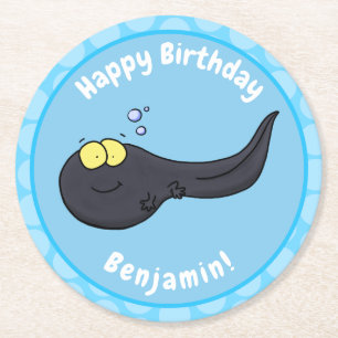 Cute leuke tadpole cartoon illustratie ronde kartonnen onderzetter
