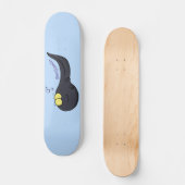 Cute leuke tadpole cartoon illustratie skateboard (Voorkant)