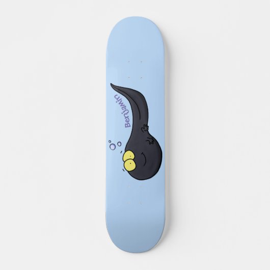 Cute leuke tadpole cartoon illustratie skateboard (Voorkant)