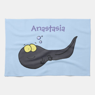 Cute leuke tadpole cartoon illustratie theedoek
