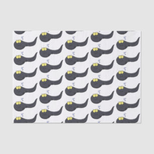 Cute leuke tadpole cartoon illustratie tissuepapier