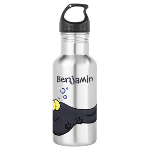 Cute leuke tadpole cartoon illustratie waterfles