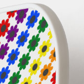 Cute LGBT Proud Rainbow Bee en Flowers Pickleball Paddle (Links Detail)