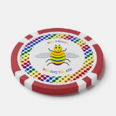 Cute LGBT Proud Rainbow Bee en Flowers Poker Chips (Enkel)