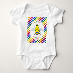 Cute LGBT Proud Rainbow Bee en Flowers Romper