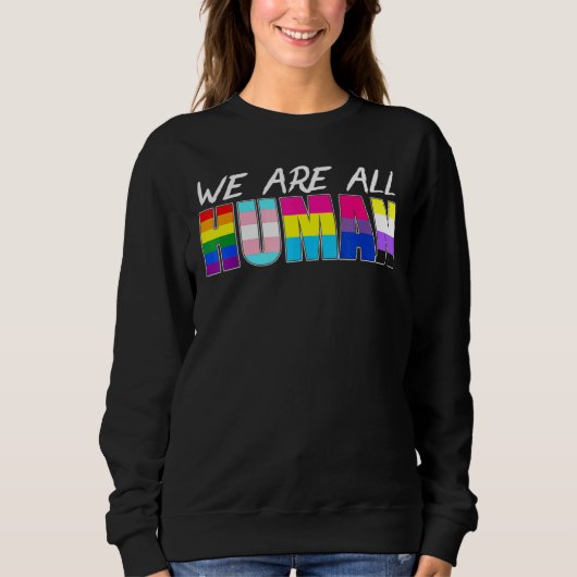 Cute Lgbt Rainbow Human Pride Flag Lesbian Gay Plu Trui (Voorkant)