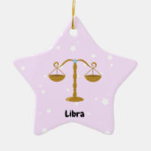 Cute Libra Round Star Keramisch Ornament (Voorkant)