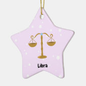 Cute Libra Round Star Keramisch Ornament (Links)