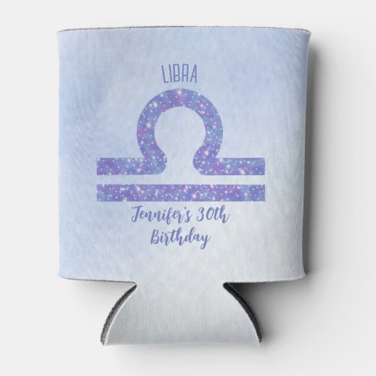 Cute Libra Sign Custom Paars Birthday Party Blikjeskoeler (Voorkant)