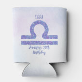 Cute Libra Sign Custom Paars Birthday Party Blikjeskoeler (Achterkant)