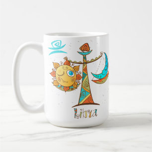 Cute Libra Sun en Moon Scales Koffiemok