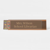 Cute Librarian add name class Desk Name Bord Bureau Naambordje (Voorkant)