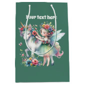 Cute licorn fée personnalisable Grand sac cadeau (Devant)