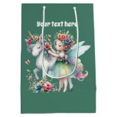 Cute licorn fée personnalisable Grand sac cadeau (Dos)