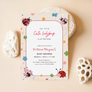 Cute Lieve Lieveheersbeestje Meisje Baby Shower Kaart