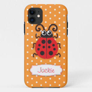 Cute lieveheersbeestje meisjes naam rood oranje ip iPhone 11 hoesje