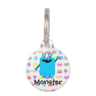 Cute Light Blue Cartoon Monster Huisdierpenning