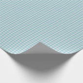 Cute  Light Blue Gingham Pset Pattern Cadeaupapier (Hoek)