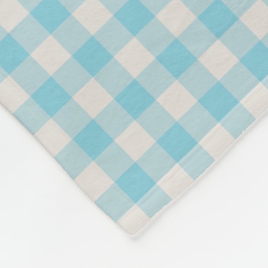 Cute  Light Blue Gingham Pset Pattern Fleece Deken (Hoek)
