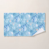 Cute light blue whale bath towel set (Serviette à main)