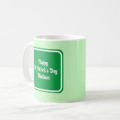 Cute Light Green Happy St Patricks Day Coffee Mok (Voorkant links)
