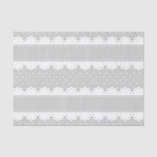 Cute Light Grey White Polka Dot Lace Pattern Tissuepapier