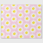 Cute light roze daisy floral spring chic cadeaupapier (Vlak)