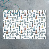 Cute Lighthouse Pattern Tissuepapier