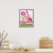 Cute Lil Little Ladybug Letter & Name Wall Poster (Keuken)