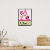 Cute Lil Little Ladybug Lettre & Nom Poster mural (Cuisine)