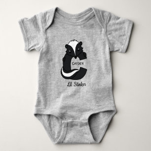 Cute Lil Stinker Skunk Monogram Romper