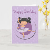Cute Lilac Ballerina 1 Carte Anniversaire (Fleur jaune)
