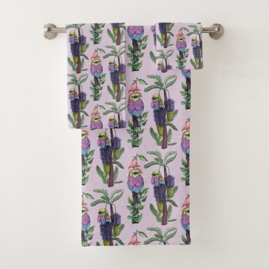 Cute Lilac Purple Aquarelle Motif d'oiseaux africa (En situation)