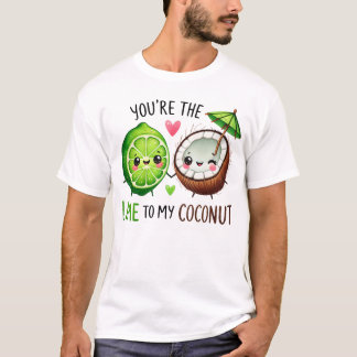 Cute Lime and Coconut Friendship Design T-shirt