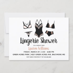 Cute Lingerie Bridal Bachelorette Invitation Kaart